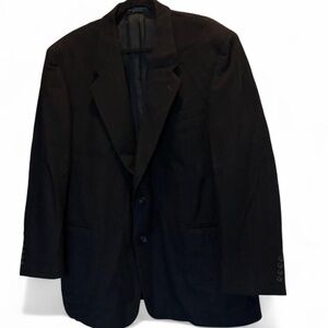 Black Cianfranco Ruffini Italian wool cashmere blend blazer jacket